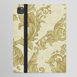 Gold Cream Paisley Floral Pattern iPad Folio Case