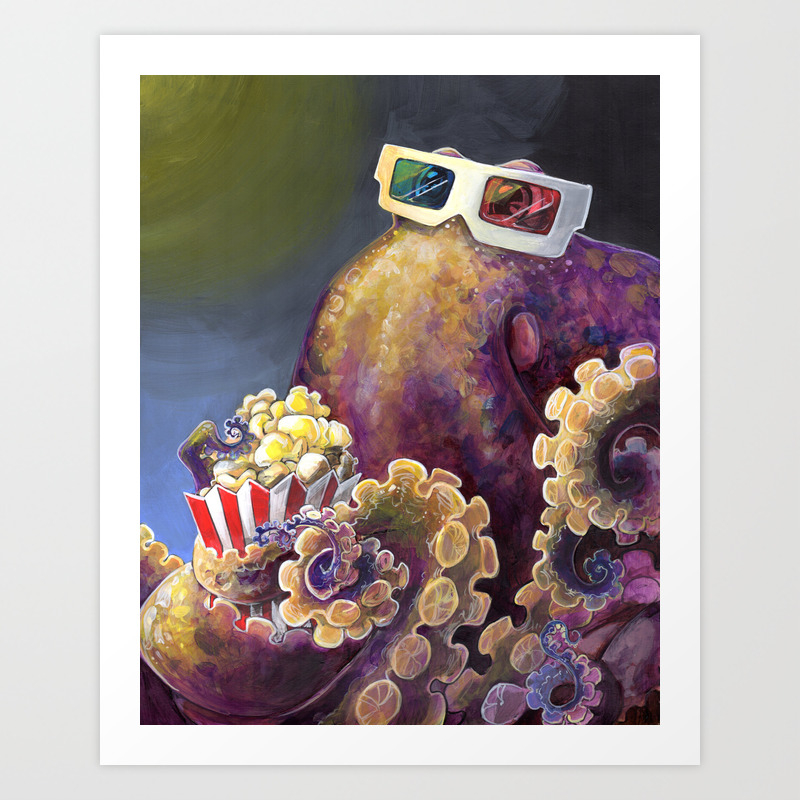 3d Popcorn Octopus Art Print By Biancaromanstumpff Society6