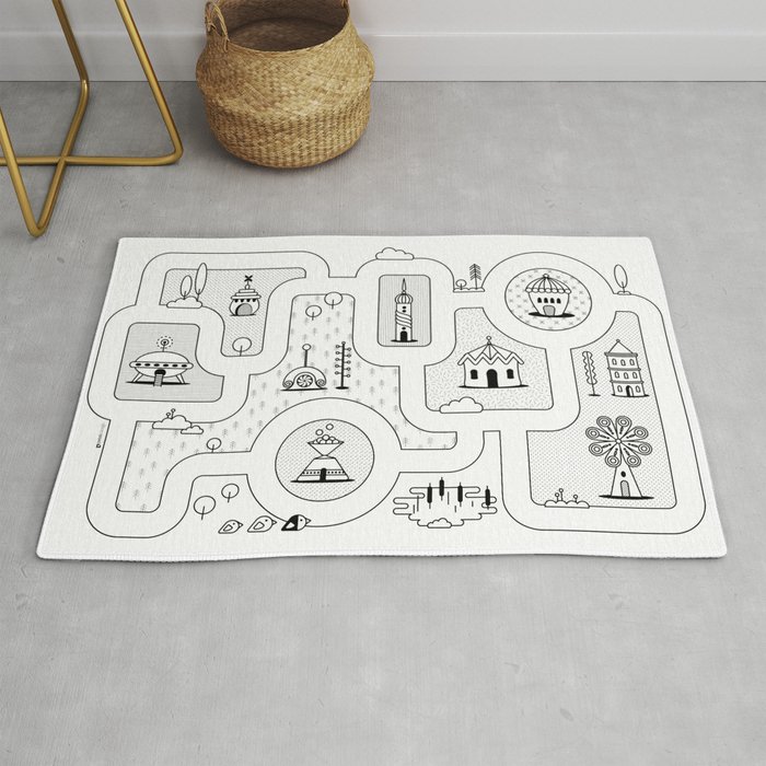 Town Map Play by PetekDesign Rug