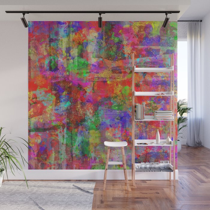 Vibrant Chaos - Mixed Colour Abstract Wall Mural