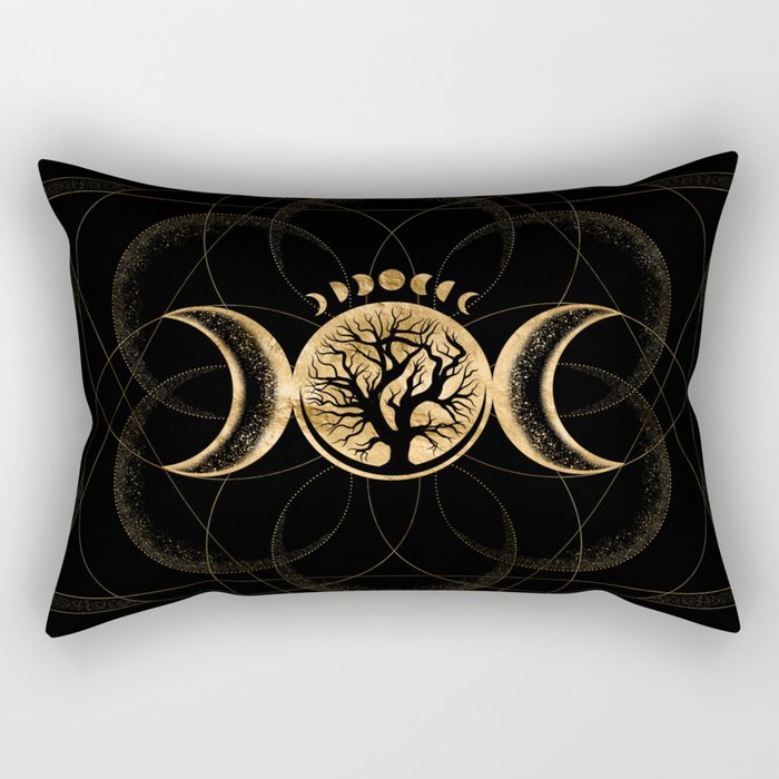 Triple Moon - Tree of life Ornament Rectangular Pillow