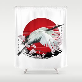 Japanese Crane Tsuru Shower Curtain