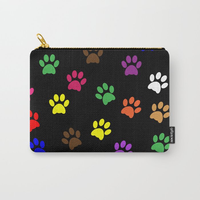 Colorful Paw Prints Carry-All Pouch