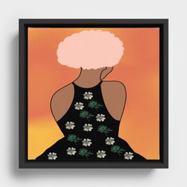 Woman At The Meadow 49 Framed Canvas