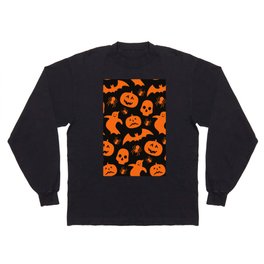 Halloween Spooky Trick-Or-Treat Black & Orange Long Sleeve T-shirt
