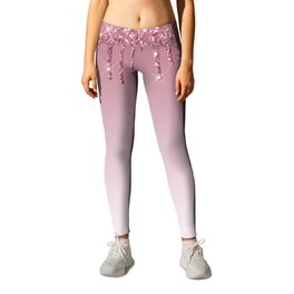 Pink Dripping Glitter Leggings | Girls, Pattern, Digital, Unicorn, Graphicdesign, Kids, Mermaid, Ombre, Cute, Gifts 