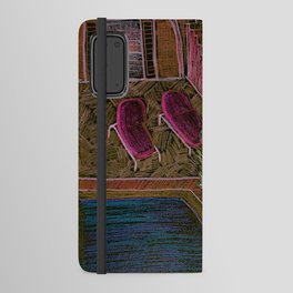 colored pencil drawing swimming pool in the desert Android Wallet Case