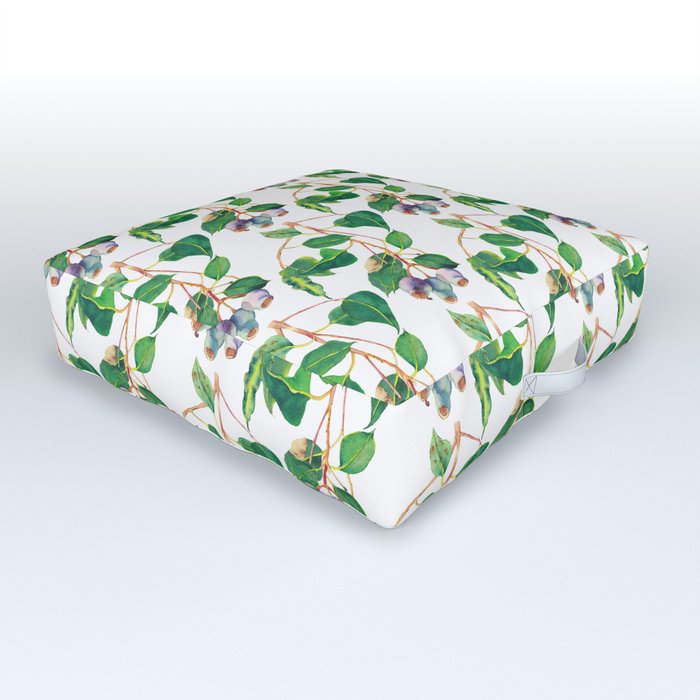 Australian Gumnuts Watecolour Outdoor Floor Cushion By Zoya Art