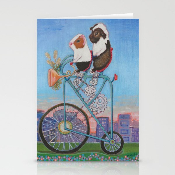 Hammy and Gus Gus Bicycle Home Stationery Cards