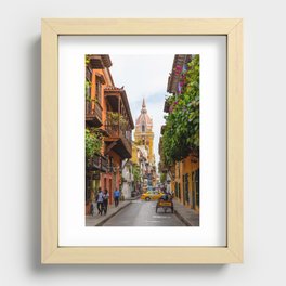 Cartagena Streets Recessed Framed Print