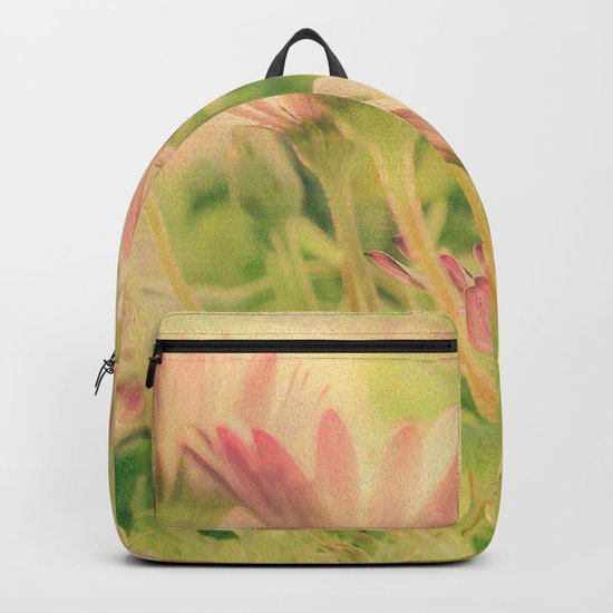 Vintage Spring Coral Pink Daisy Flowers Backpack