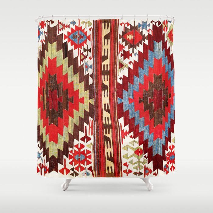 Karapinar Konya Central Anatolian Kilim Print Shower Curtain