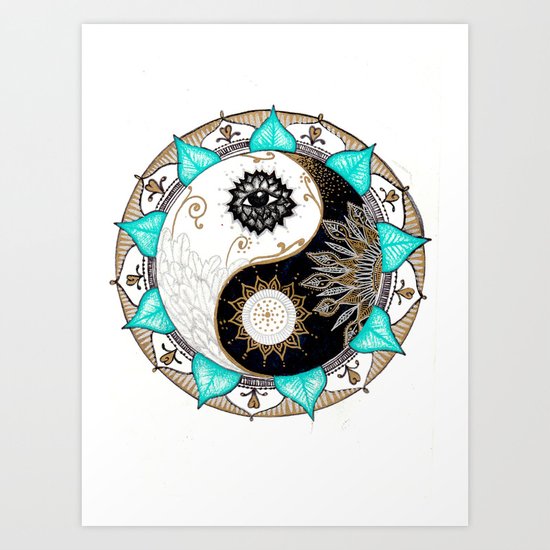 Yin and Yang Mandala Art Print