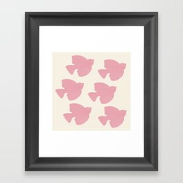 Fly Away -  Pink Birds Framed Art Print