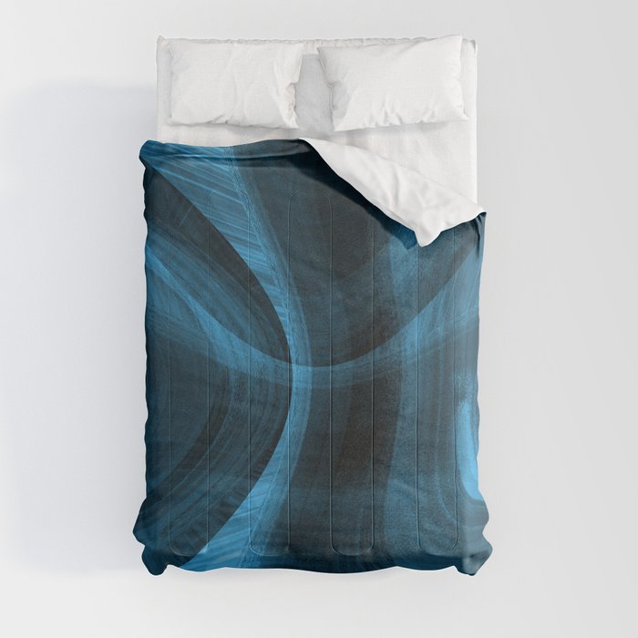 Bluish Black Hole Comforter | Graphic-design, Abstract, Blue, Black, Pattern, Texture, Art, Swirl