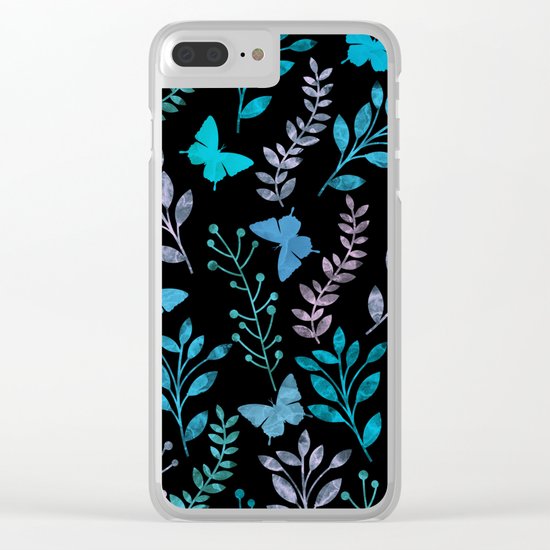Watercolor flowers & butterflies II Clear iPhone Case