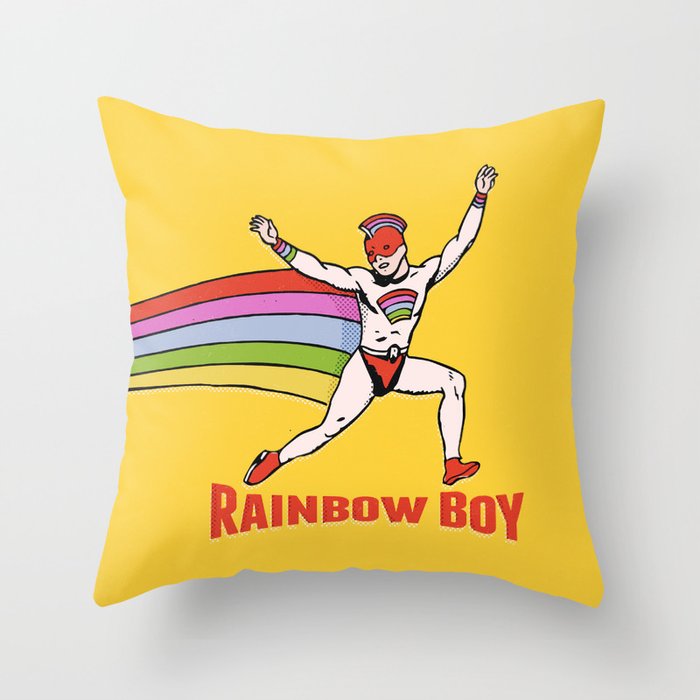 Rainbow Boy  Throw Pillow