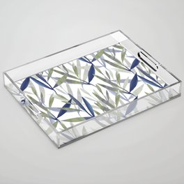 Green and Blue Leaves Acrylic Tray