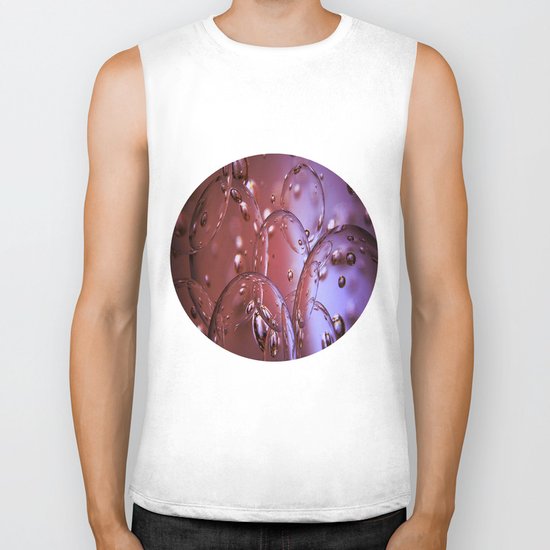 Red Glass Bubbles Biker Tank