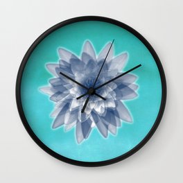   Lotus flowers in blue Wall Clock
