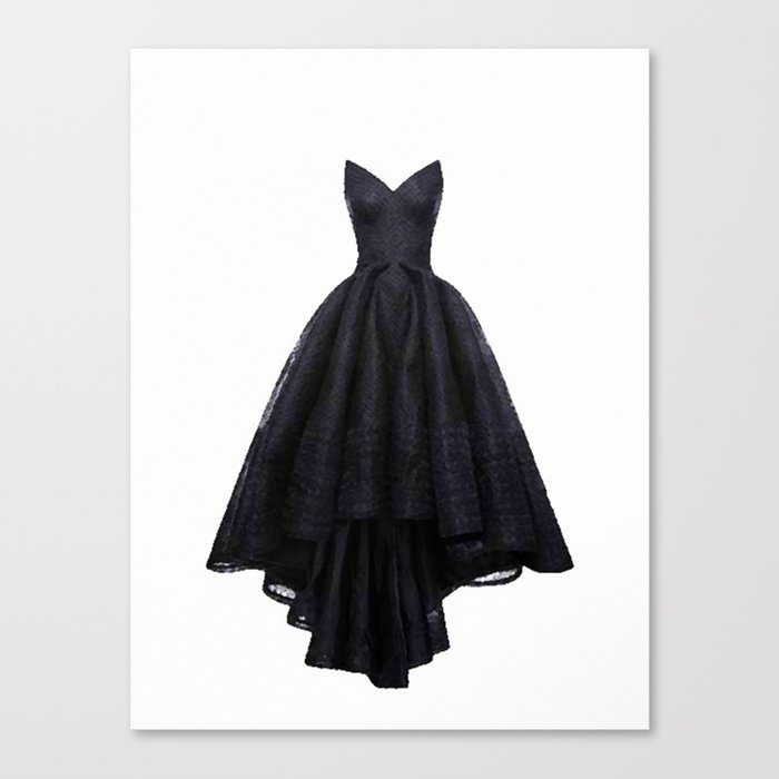 little black dress fashion illustration Canvas Print