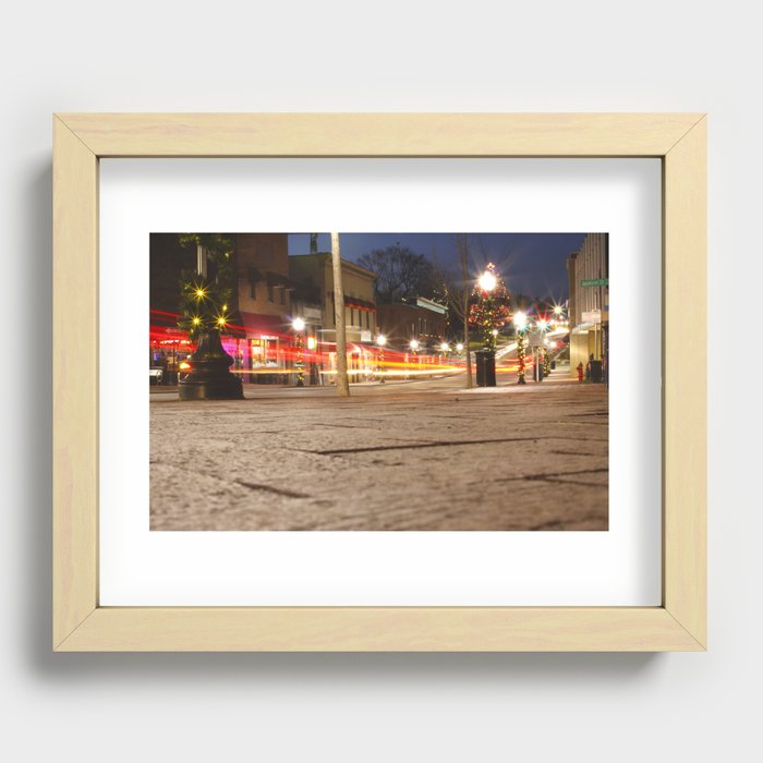 Downtown Blacksburg Christmas Recessed Framed Print