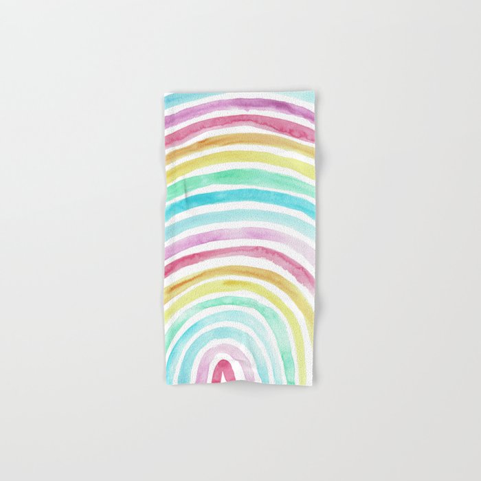 Pastel Watercolour Rainbow art Hand & Bath Towel
