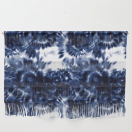 Indigo Shibori Tie Dye Abstract Japanese Aesthetic Design Wall Hanging