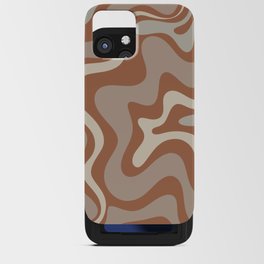 Liquid Swirl Abstract Pattern Clay Taupe Gray iPhone Card Case