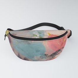 pink summer roses 3 triptych abstract Fanny Pack
