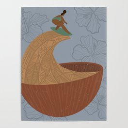 UrbanNesian Surfing Kava Queen Poster