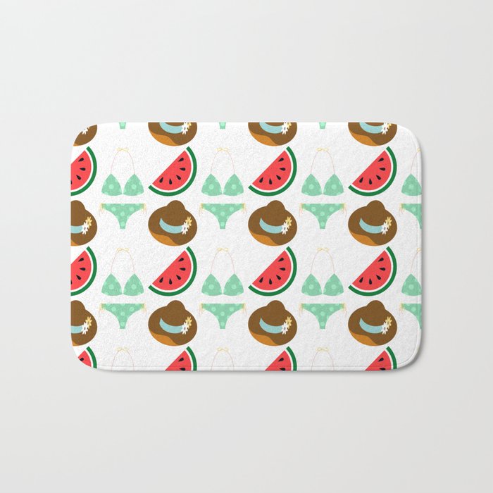 Summer Beach And Watermelon Bath Mat