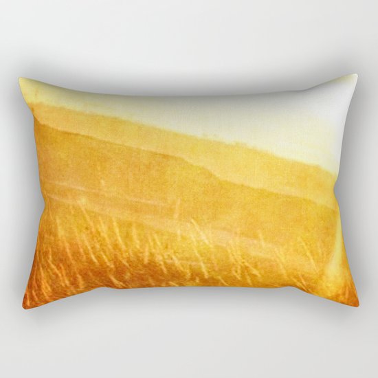 Through gold-woven dreams Rectangular Pillow