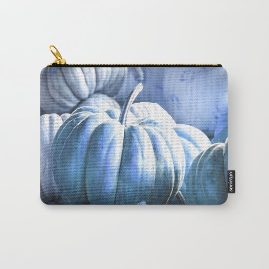 Autumn Pumpkins Blue Carry-All Pouch