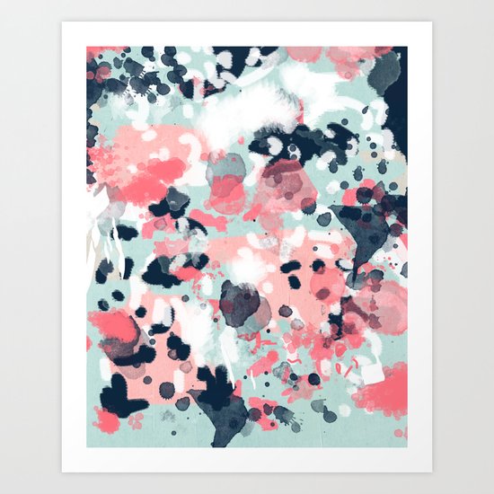 Jilly - modern abstract gender neutral canvas art print large scale abstract painting Art Print