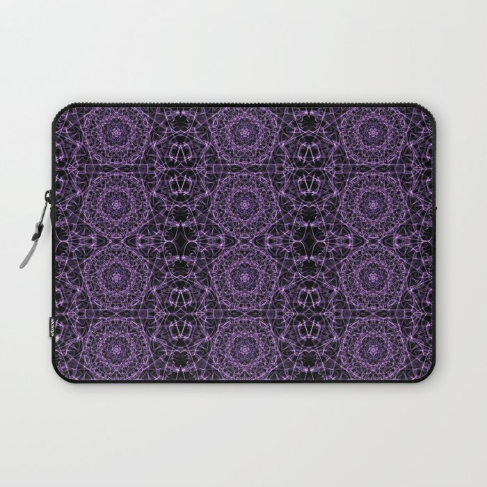 Liquid Light Series 19 ~ Purple Abstract Fractal Pattern Laptop Sleeve