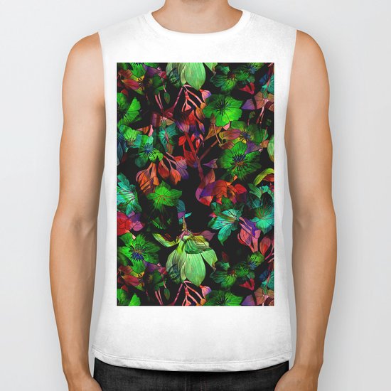 Colorful Floral Pattern Biker Tank