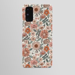 70s flowers - 70s, retro, spring, floral, florals, floral pattern, retro flowers, boho, hippie, earthy, muted Android Case