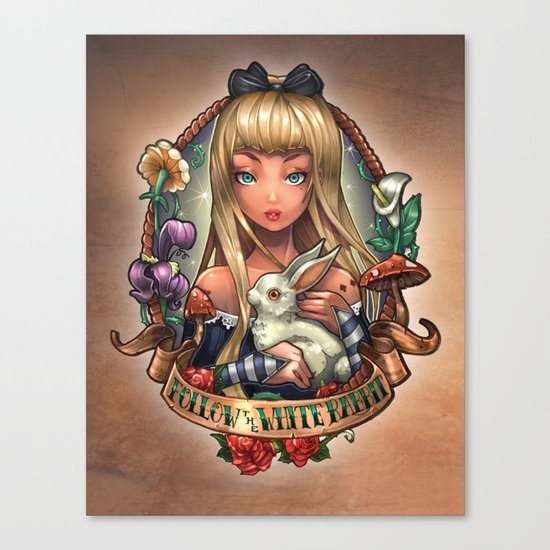 Follow The White Rabbit. Canvas Print