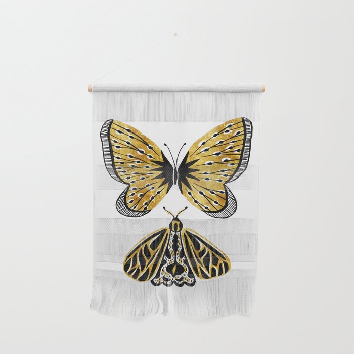 Golden Butterfly & Moth Wall Hanging