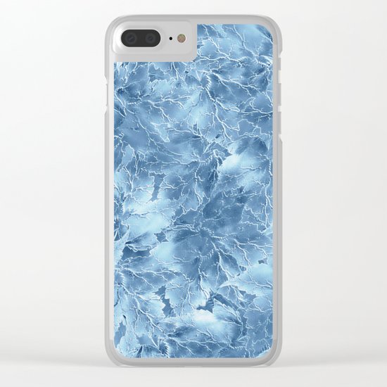 Frozen Leaves 8 Clear iPhone Case