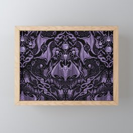 Bats and Beasts - ROYAL PURPLE Framed Mini Art Print