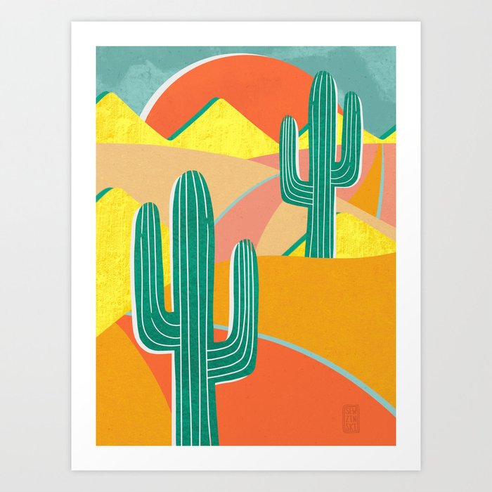 Cactus Road Art Print