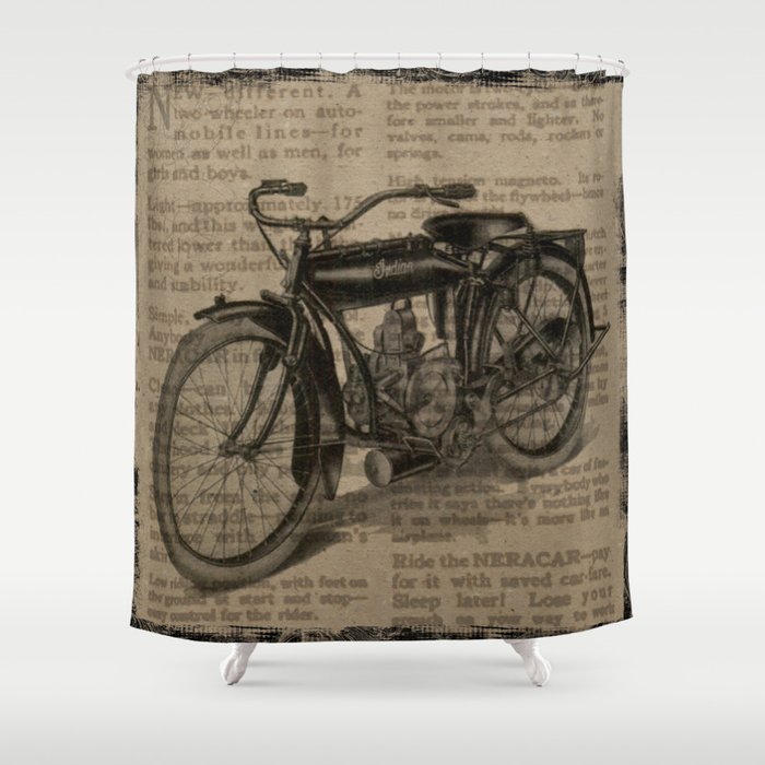 Vintage Indian Motorcycle Shower Curtain By Folknfunky Society6 Vintage Indian Motorcycle Shower Curtain