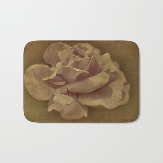 Painterly Vintage Antique Rose Bath Mat