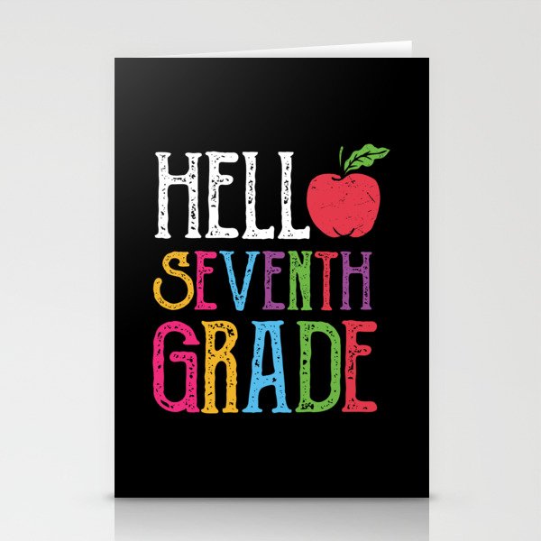 Hello Seventh Grade Back To School Stationery Cards
