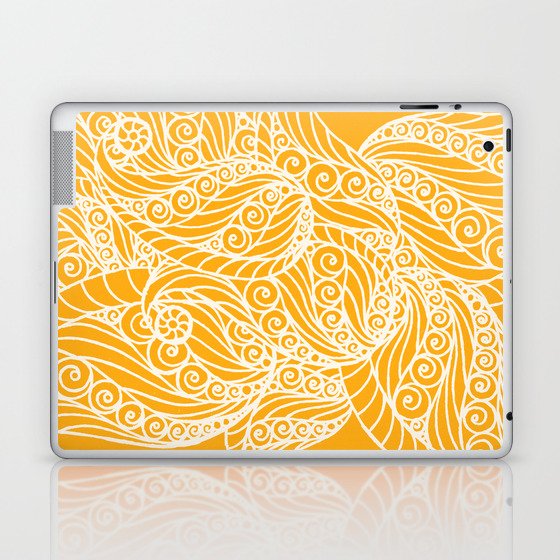 White and Yellow Feathers Laptop & iPad Skin