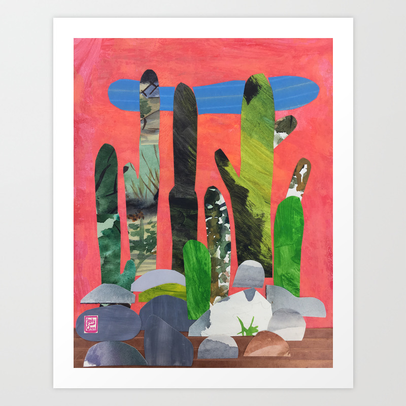 Rock Cactus Art Print By Jellychen Society6