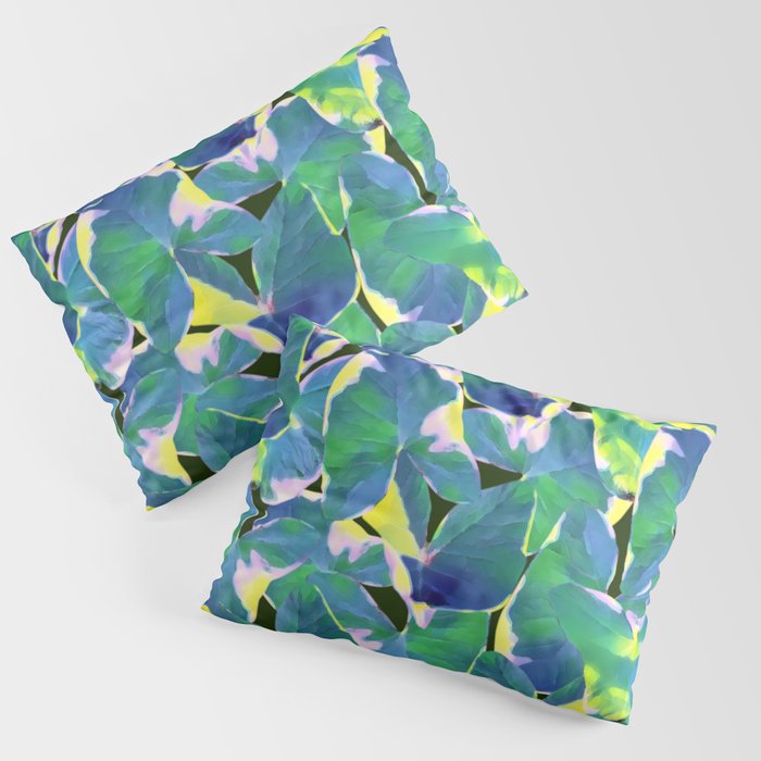 Caladium Bicolor leaves Pattern Art Print Pillow Sham