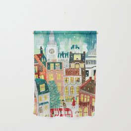 London city lights in the snow Wall Hanging